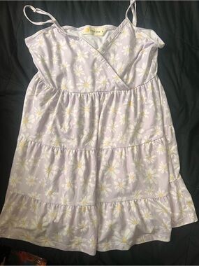 Ocean Drive Lavender Daisy Tiered Sundress